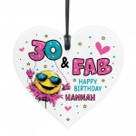 Personalised 30th Birthday Gift For Women Heart 30 And Fab