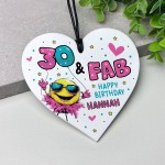 Personalised 30th Birthday Gift For Women Heart 30 And Fab