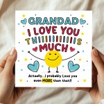 Card For Best Grandad I Love You This Much Grandad Birthday Card