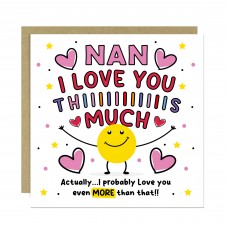 Card For Best Nan I Love You This Much Nan Birthday Card