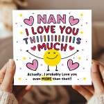 Card For Best Nan I Love You This Much Nan Birthday Card