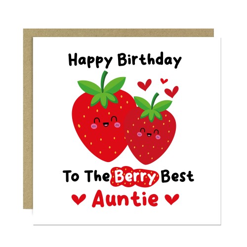 Birthday Card For Auntie Happy Birthday To The Berry Best Auntie
