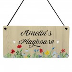 Personalised Child's Playhouse Sign Hanging Name Plaque Son Gift