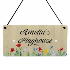 Personalised Child's Playhouse Sign Hanging Name Plaque Son Gift