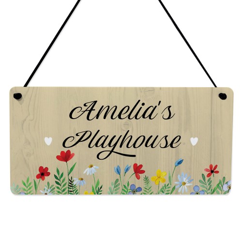 Personalised Child's Playhouse Sign Hanging Name Plaque Son Gift