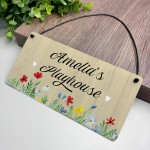 Personalised Child's Playhouse Sign Hanging Name Plaque Son Gift