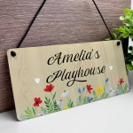 Personalised Child's Playhouse Sign Hanging Name Plaque Son Gift