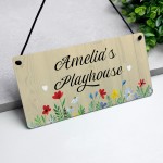 Personalised Child's Playhouse Sign Hanging Name Plaque Son Gift