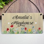 Personalised Child's Playhouse Sign Hanging Name Plaque Son Gift