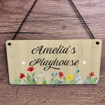 Personalised Child's Playhouse Sign Hanging Name Plaque Son Gift