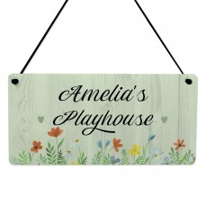 Personalised Child's Playhouse Sign For Outdoor Hanging Plaque