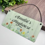 Personalised Child's Playhouse Sign For Outdoor Hanging Plaque