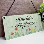 Personalised Child's Playhouse Sign For Outdoor Hanging Plaque