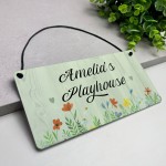 Personalised Child's Playhouse Sign For Outdoor Hanging Plaque