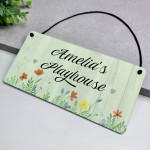 Personalised Child's Playhouse Sign For Outdoor Hanging Plaque