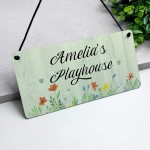 Personalised Child's Playhouse Sign For Outdoor Hanging Plaque