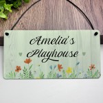 Personalised Child's Playhouse Sign For Outdoor Hanging Plaque