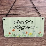 Personalised Child's Playhouse Sign For Outdoor Hanging Plaque