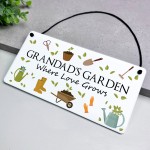 Grandads Garden Sign For Outside Hanging Shed Plaque Yard