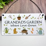 Grandads Garden Sign For Outside Hanging Shed Plaque Yard