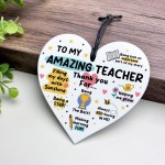 Thank You Gift For AMAZING Teacher Hanging Heart Thank You Gifts