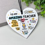 Thank You Gift For AMAZING Teacher Hanging Heart Thank You Gifts