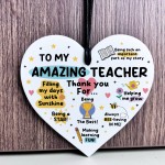 Thank You Gift For AMAZING Teacher Hanging Heart Thank You Gifts