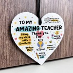 Thank You Gift For AMAZING Teacher Hanging Heart Thank You Gifts