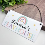 Personalised Cute Child's Playhouse Sign For Outdoor Kids Gift
