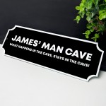 Personalised Man Cave Sign For Him Garage Workshop Shed Bar Sign