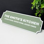 Personalised Street Sign Family Name Plaque For Kitchen