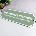Personalised Street Sign Family Name Plaque For Kitchen