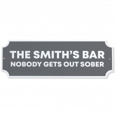 Personalised Bar Sign For Home Bar Funny Nobody Gets Out Sober