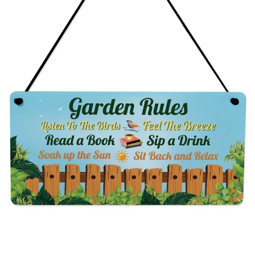 Garden Signs Outdoor Sign For Fence Door Cute Garden Rules Sign 