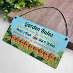 Garden Signs Outdoor Sign For Fence Door Cute Garden Rules Sign 
