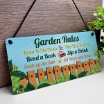 Garden Signs Outdoor Sign For Fence Door Cute Garden Rules Sign 