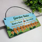 Garden Signs Outdoor Sign For Fence Door Cute Garden Rules Sign 