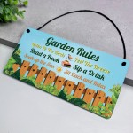 Garden Signs Outdoor Sign For Fence Door Cute Garden Rules Sign 