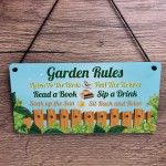 Garden Signs Outdoor Sign For Fence Door Cute Garden Rules Sign 