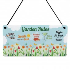 Garden Sign For Outside Hanging Plaque Novelty Garden Rules Sign