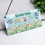 Garden Sign For Outside Hanging Plaque Novelty Garden Rules Sign