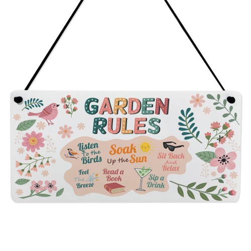 Beautiful Garden Sign For Outside Hanging Garden Rules Sign 