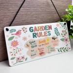 Beautiful Garden Sign For Outside Hanging Garden Rules Sign 