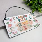 Beautiful Garden Sign For Outside Hanging Garden Rules Sign 