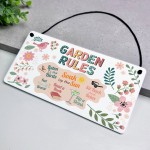 Beautiful Garden Sign For Outside Hanging Garden Rules Sign 