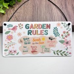 Beautiful Garden Sign For Outside Hanging Garden Rules Sign 