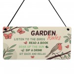 Perfect Garden Sign For Outside Hanging Garden Rules Sign