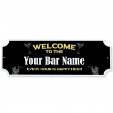 Personalised Bar Welcome Signs Home Bar Gift Accessories Outdoor
