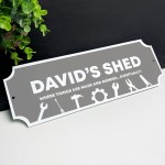 Personalised Garden Shed Sign Workshop Plaque Gift For Men Dad 