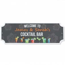Personalised Cocktail Bar Sign Vintage Home Bar Indoor Outdoor